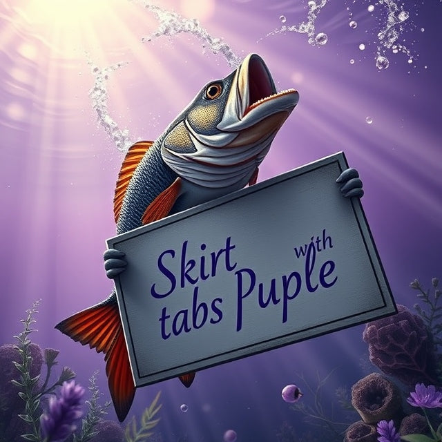 Purple fishing skirt tabs for enhancing lure attraction