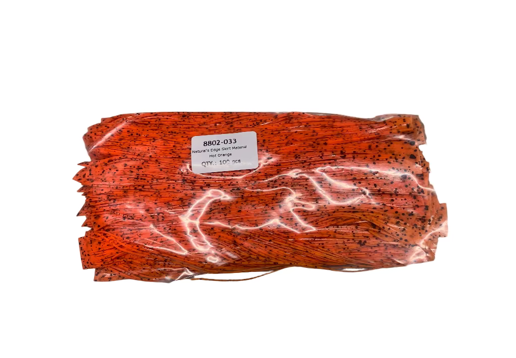 8802-033 Hot orange skirt tabs package with label on the white background.