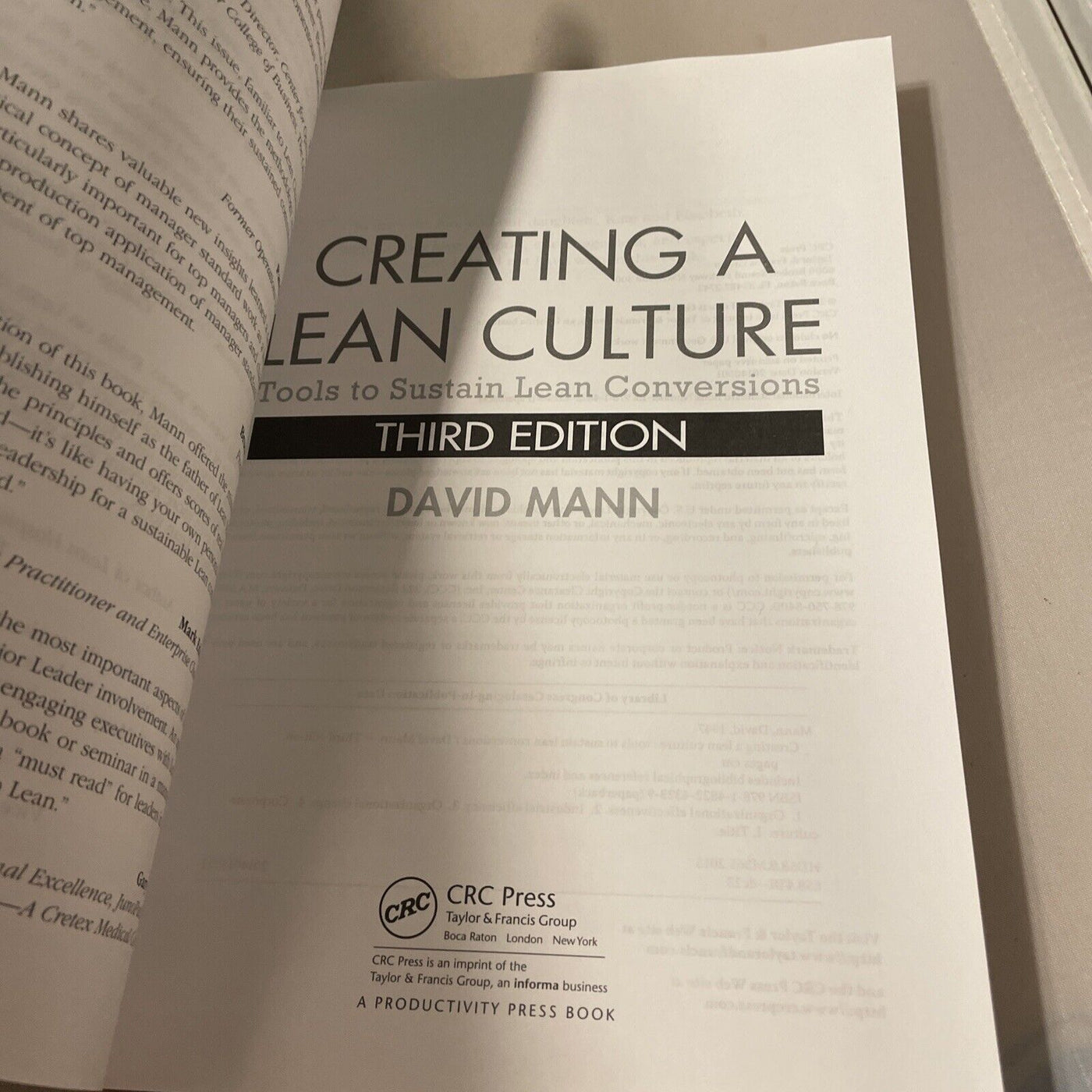 Creating a Lean Culture: Tools to Sustain Lean Conversions, Third Edition - LIKE NEW