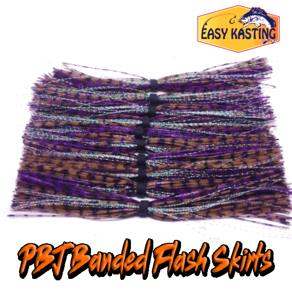 Spinnerbait Skirt Material 10pc PB&J Banded Flash Skirts 8869-069