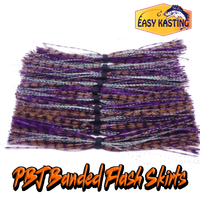 Spinnerbait Skirt Material 10pc PB&J Banded Flash Skirts 8869-069