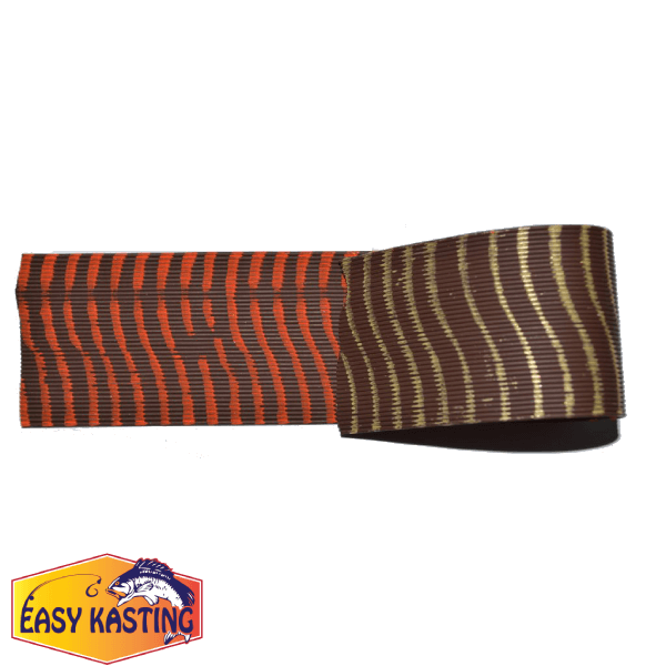 Medium Reptile Rubber Brown with Orange Print on 1 side and Gold Print on the other-D-02-07
